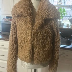 Jessica SImpson small light brown fuzzy jacket
